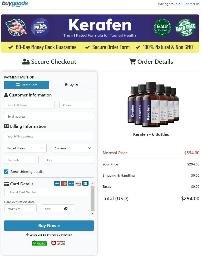 kerafen  order page